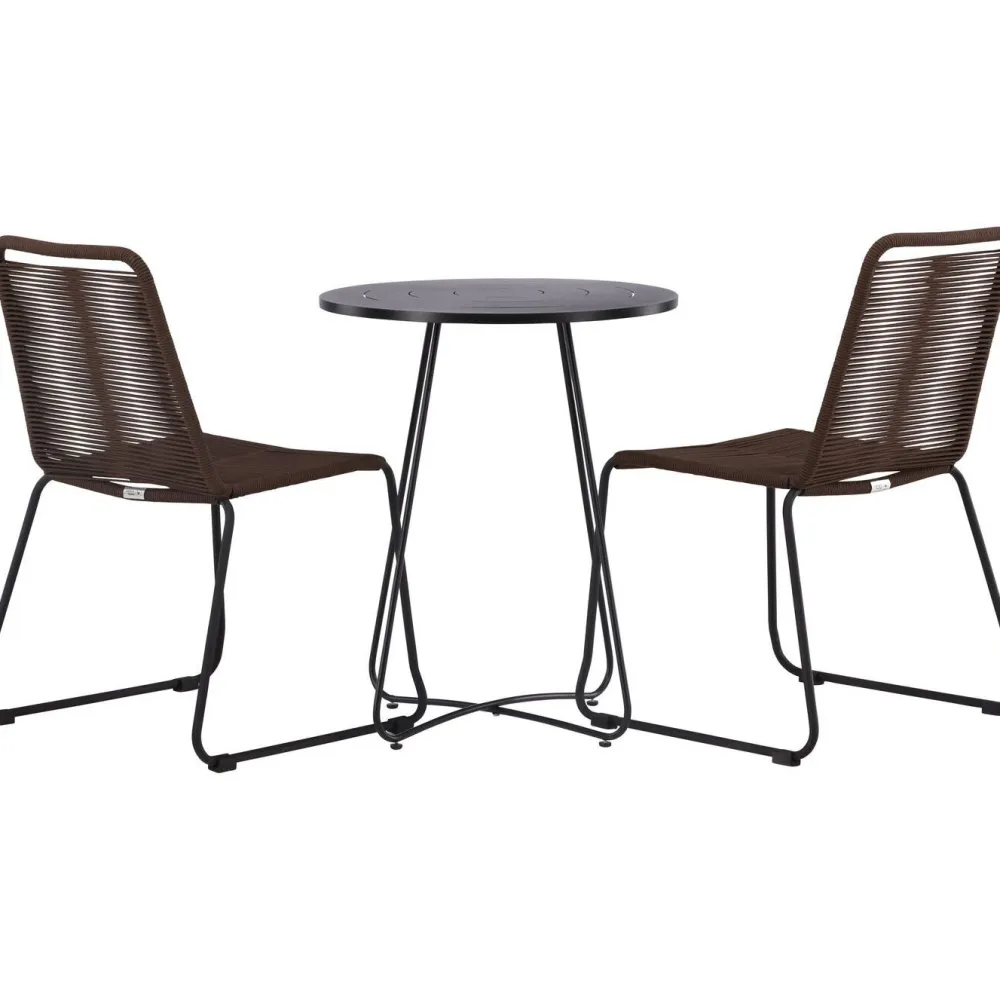 Outlet Venture Home Parvekeryhmä , ø60cm Bacong-pöytä + 2 Lindos-tuolia