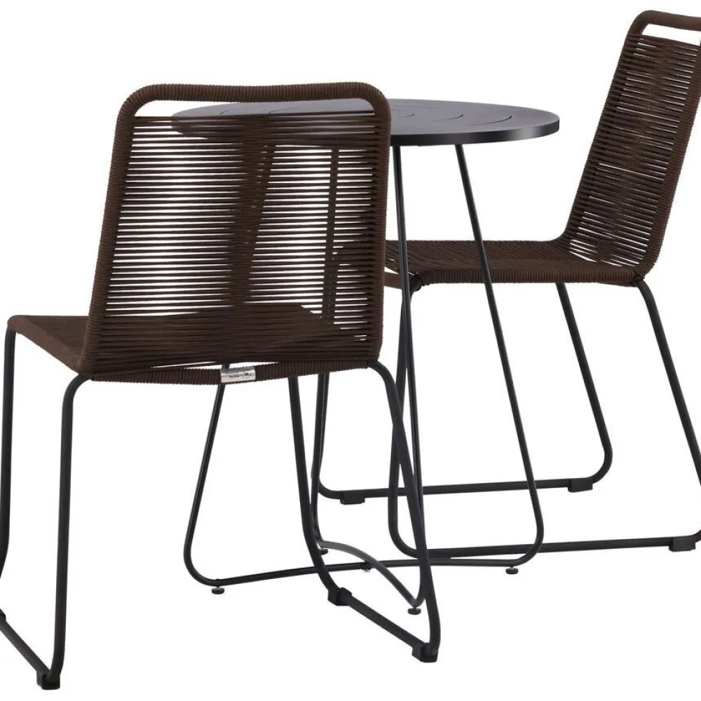Outlet Venture Home Parvekeryhmä , ø60cm Bacong-pöytä + 2 Lindos-tuolia