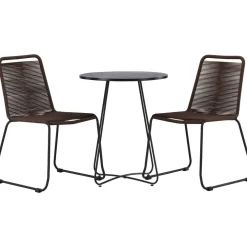 Outlet Venture Home Parvekeryhmä , ø60cm Bacong-pöytä + 2 Lindos-tuolia
