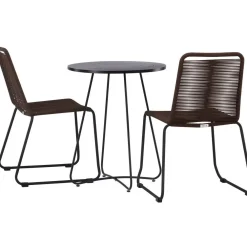 Outlet Venture Home Parvekeryhmä , ø60cm Bacong-pöytä + 2 Lindos-tuolia