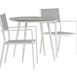 Discount Venture Home Parvekeryhmä , ø90cm, harmaa/valkoinen Break-pöytä + 2 harmaa-valkoista Copacabana-tuolia