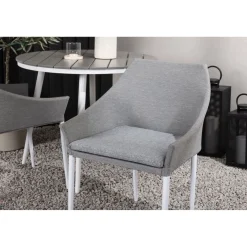 Venture Home Parvekeryhmä , ø90cm, harmaa/valkoinen Break-pöytä + 2 harmaa/valkoista Spoga-tuolia