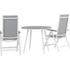 Outlet Venture Home Parvekeryhmä , ø90cm, harmaa/valkoinen Break-pöytä + 2 harmaata Albany-säätötuolia