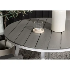 Outlet Venture Home Parvekeryhmä , ø90cm, harmaa/valkoinen Break-pöytä + 2 harmaata Albany-säätötuolia