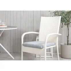 Online Venture Home Parvekeryhmä , ø90cm harmaa-valkoinen Parma-pöytä + 2 harmaata Anna-tuolia