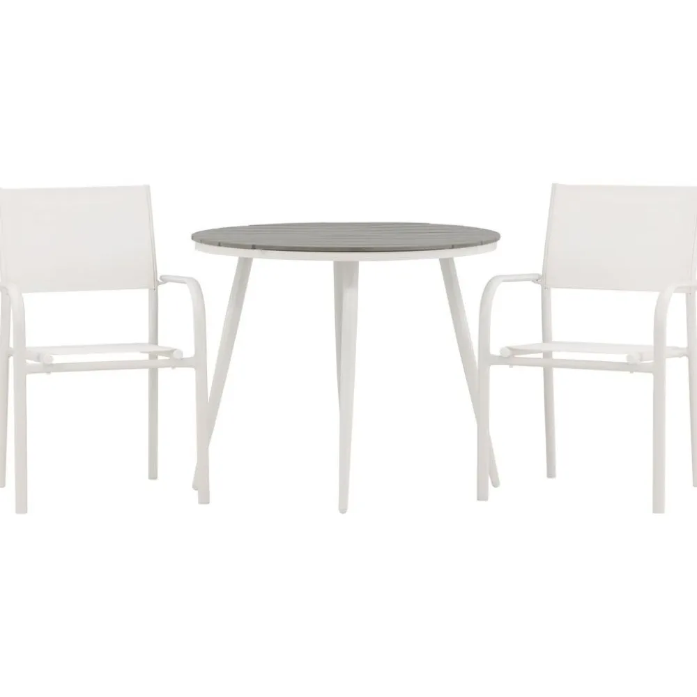 Discount Venture Home Parvekeryhmä , ø90cm, musta Break-pöytä + 2 mustaa, pinottavaa Santorini-tuolia