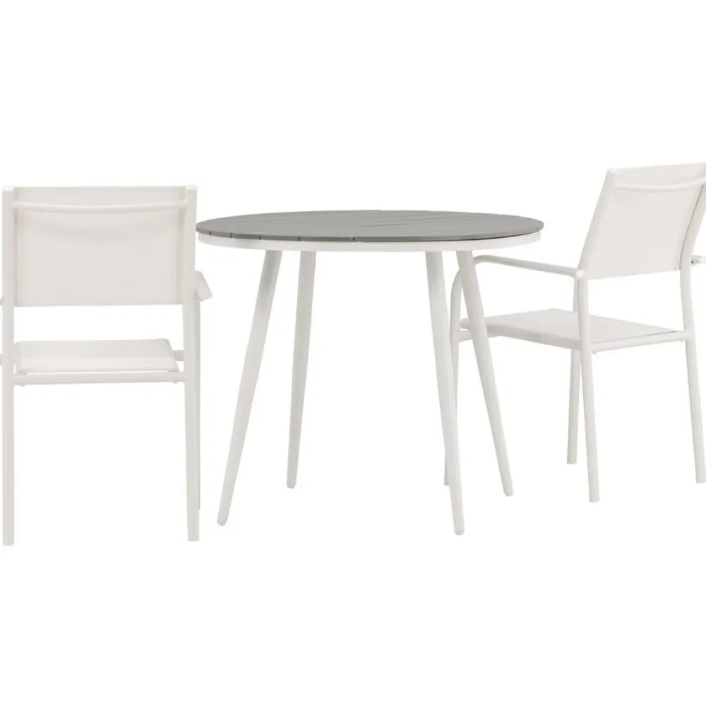 Discount Venture Home Parvekeryhmä , ø90cm, musta Break-pöytä + 2 mustaa, pinottavaa Santorini-tuolia