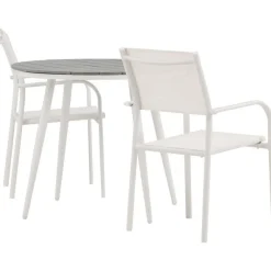 Discount Venture Home Parvekeryhmä , ø90cm, musta Break-pöytä + 2 mustaa, pinottavaa Santorini-tuolia