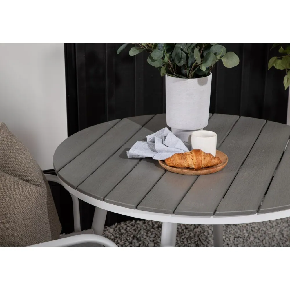 Discount Venture Home Parvekeryhmä , ø90cm, musta Break-pöytä + 2 mustaa, pinottavaa Santorini-tuolia