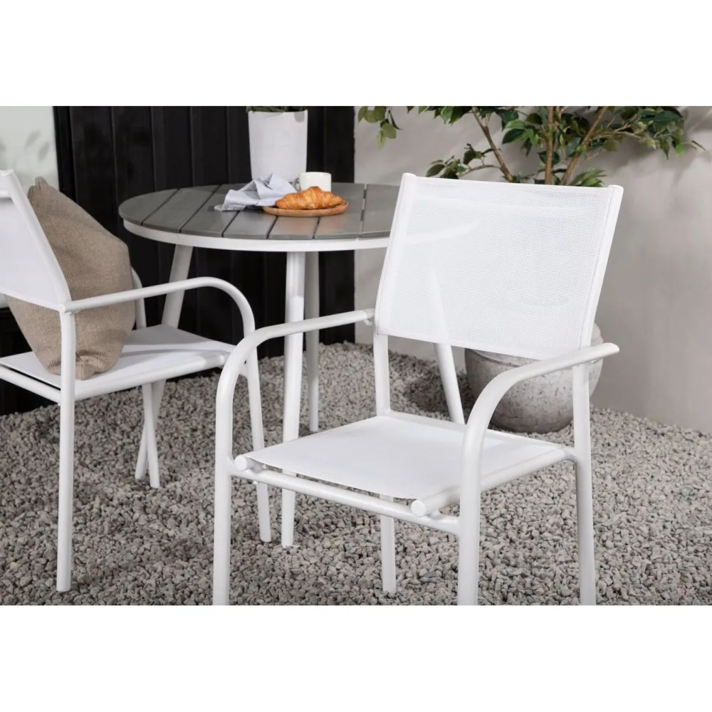 Discount Venture Home Parvekeryhmä , ø90cm, musta Break-pöytä + 2 mustaa, pinottavaa Santorini-tuolia