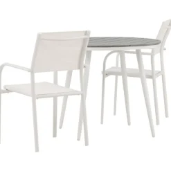 Discount Venture Home Parvekeryhmä , ø90cm, musta Break-pöytä + 2 mustaa, pinottavaa Santorini-tuolia