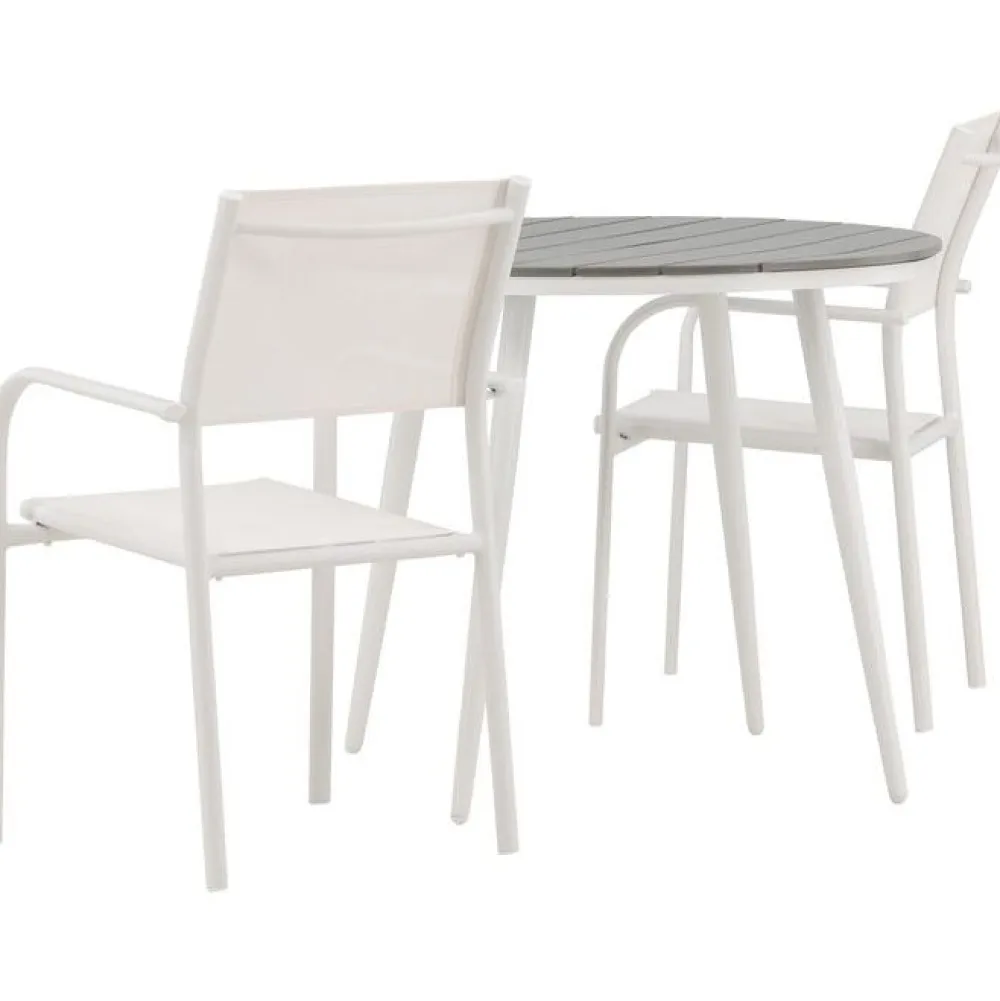 Discount Venture Home Parvekeryhmä , ø90cm, musta Break-pöytä + 2 mustaa, pinottavaa Santorini-tuolia