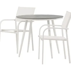 Discount Venture Home Parvekeryhmä , ø90cm, musta Break-pöytä + 2 mustaa, pinottavaa Santorini-tuolia