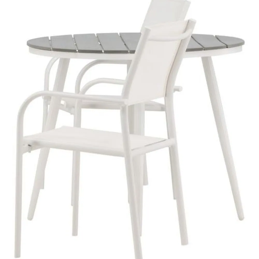 Discount Venture Home Parvekeryhmä , ø90cm, musta Break-pöytä + 2 mustaa, pinottavaa Santorini-tuolia