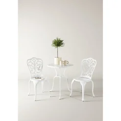 New Venture Home Parvekeryhmä Nandin, ø60cm pöytä + 2 tuolia, valkoinen