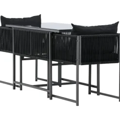 New Venture Home Parvekeryhmä Noto, 120x60cm Noto-pöytä + 2 Noto-tuolia, musta