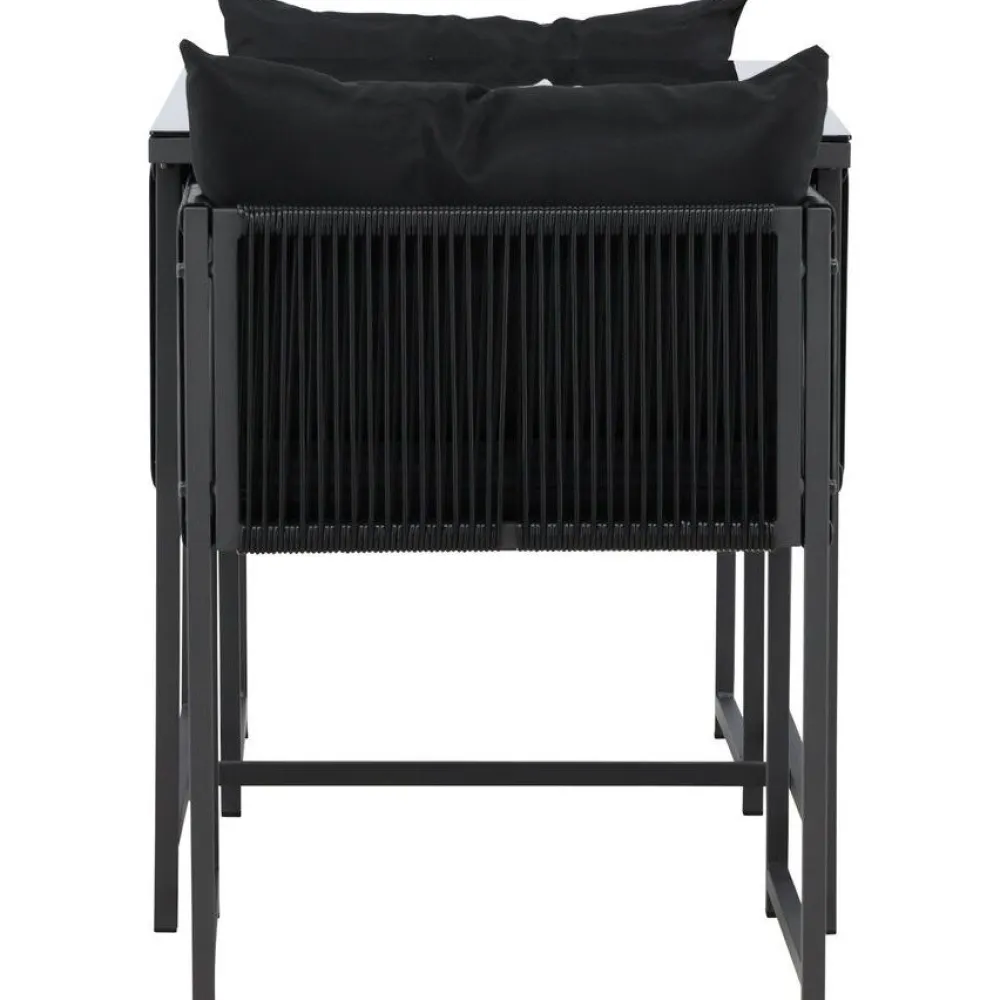 New Venture Home Parvekeryhmä Noto, 120x60cm Noto-pöytä + 2 Noto-tuolia, musta