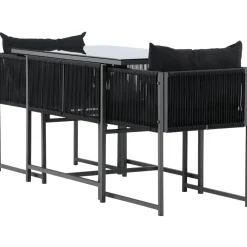 New Venture Home Parvekeryhmä Noto, 120x60cm Noto-pöytä + 2 Noto-tuolia, musta