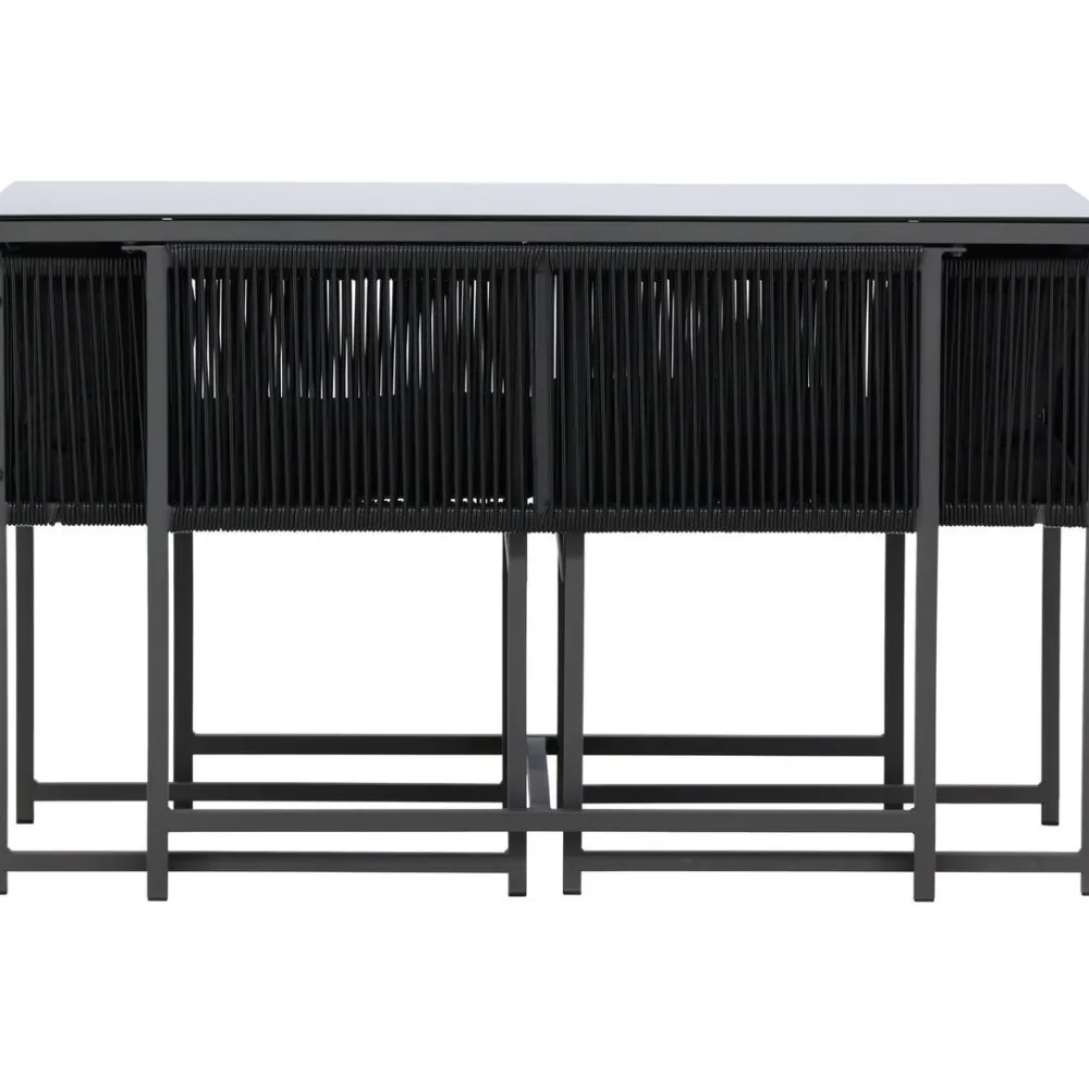 New Venture Home Parvekeryhmä Noto, 120x60cm Noto-pöytä + 2 Noto-tuolia, musta
