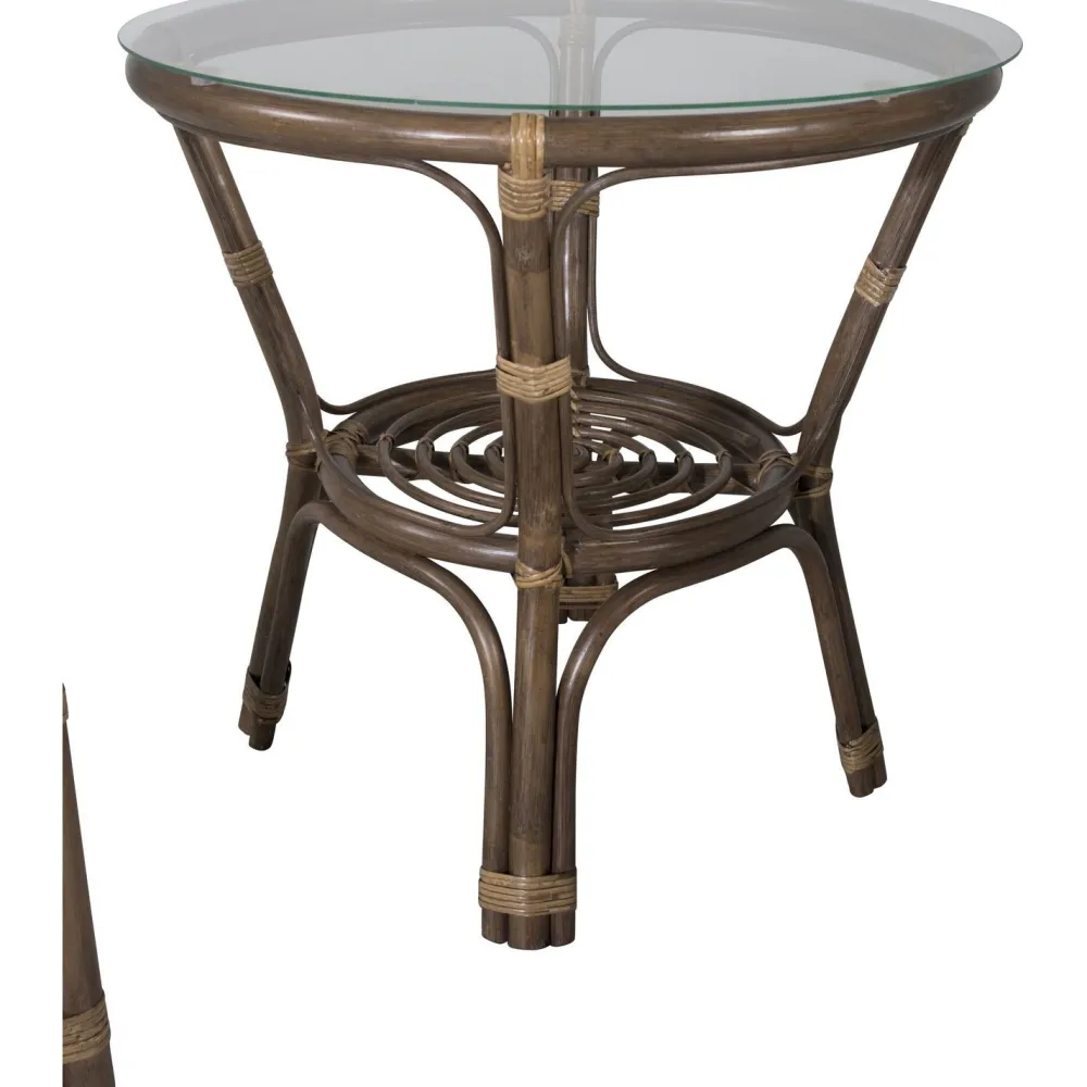 Discount Venture Home Parvekeryhmä Wera, ø60cm pöytä + 2 tuolia, rottinki, ruskea/luonnonvalkoinen