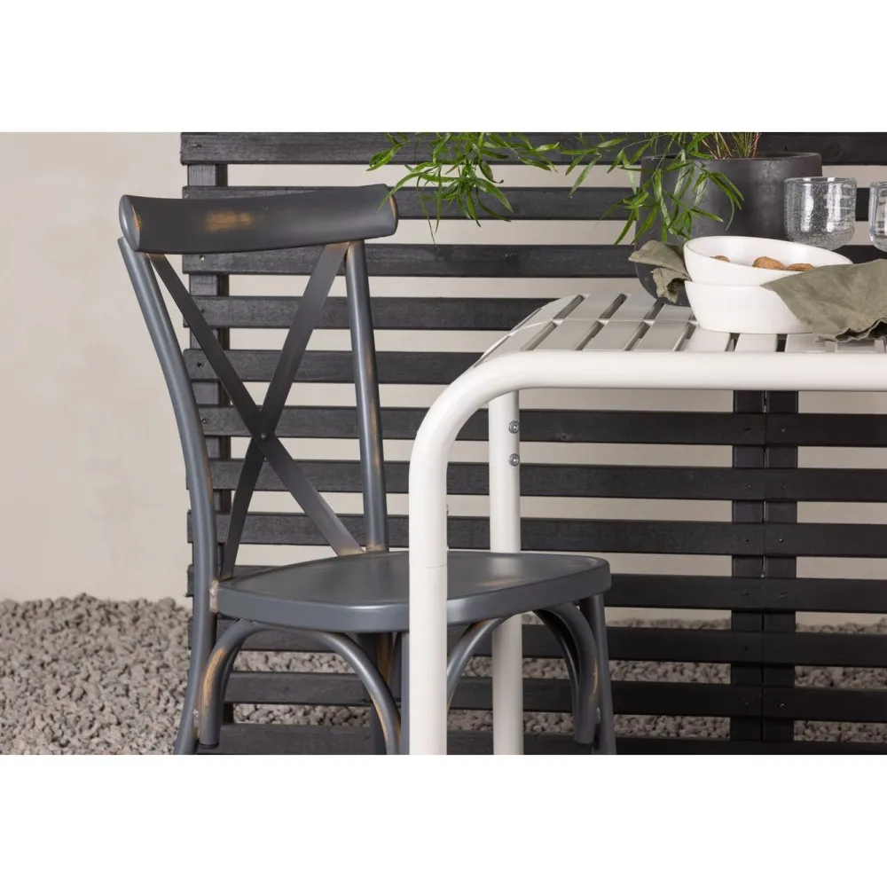 Outlet Venture Home Parvekeryhmä , 70x70cm beige Borneo-pöytä + 2 mustaa Tablas-tuolia