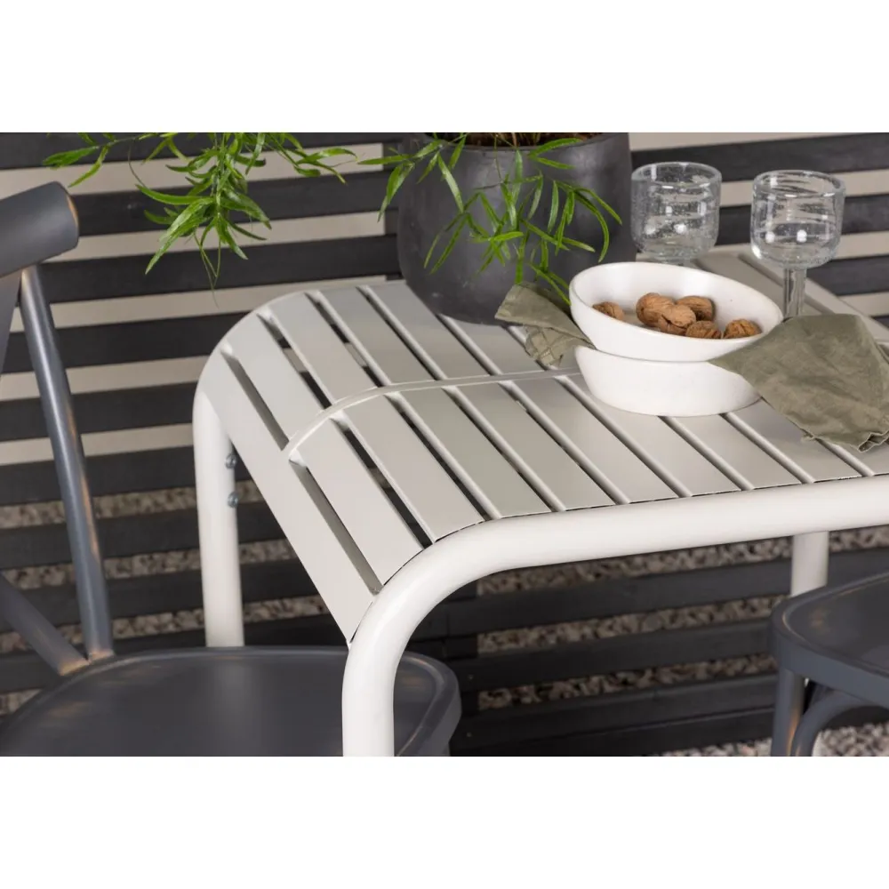Outlet Venture Home Parvekeryhmä , 70x70cm beige Borneo-pöytä + 2 mustaa Tablas-tuolia