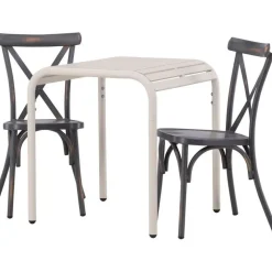 Outlet Venture Home Parvekeryhmä , 70x70cm beige Borneo-pöytä + 2 mustaa Tablas-tuolia