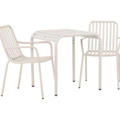 Clearance Venture Home Parvekeryhmä , 70x70cm beige Borneo-pöytä + 2 beigeä Peking-tuolia