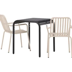 Clearance Venture Home Parvekeryhmä , 70x70cm beige Borneo-pöytä + 2 beigeä Peking-tuolia
