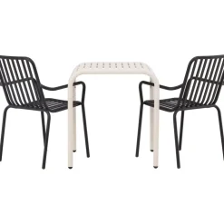 Clearance Venture Home Parvekeryhmä , 70x70cm beige Borneo-pöytä + 2 beigeä Peking-tuolia