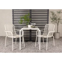 Clearance Venture Home Parvekeryhmä , 70x70cm beige Borneo-pöytä + 2 beigeä Peking-tuolia