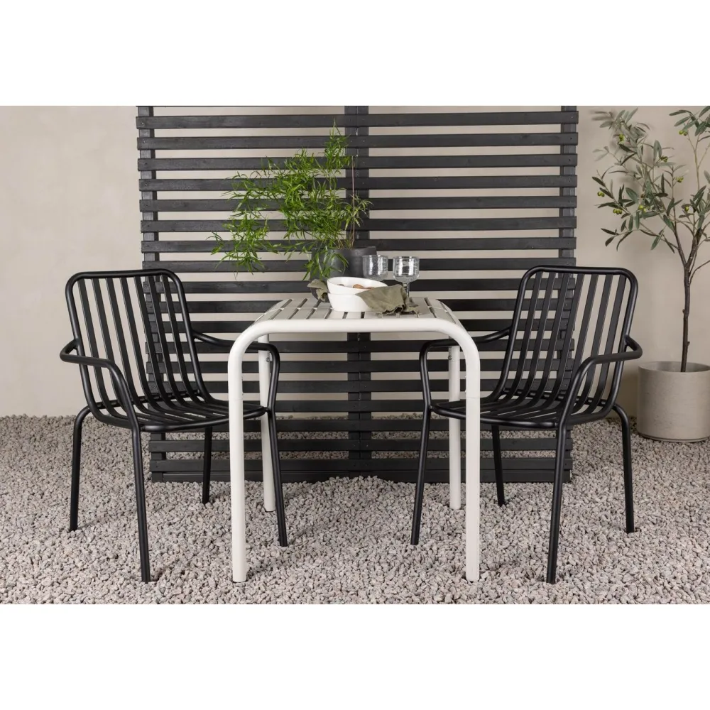 Clearance Venture Home Parvekeryhmä , 70x70cm beige Borneo-pöytä + 2 beigeä Peking-tuolia