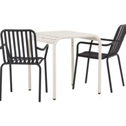 Clearance Venture Home Parvekeryhmä , 70x70cm beige Borneo-pöytä + 2 beigeä Peking-tuolia