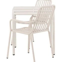 Clearance Venture Home Parvekeryhmä , 70x70cm beige Borneo-pöytä + 2 beigeä Peking-tuolia