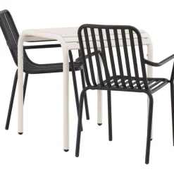Clearance Venture Home Parvekeryhmä , 70x70cm beige Borneo-pöytä + 2 beigeä Peking-tuolia