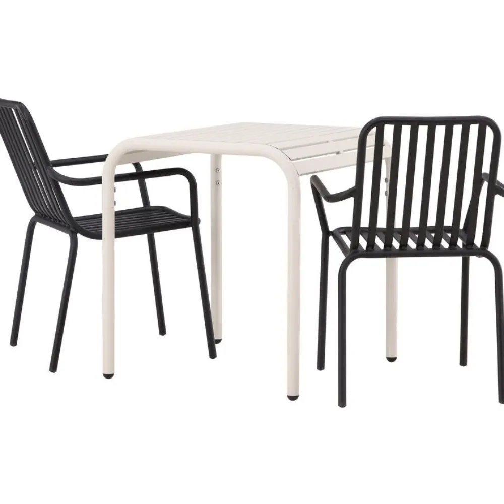 Clearance Venture Home Parvekeryhmä , 70x70cm beige Borneo-pöytä + 2 beigeä Peking-tuolia