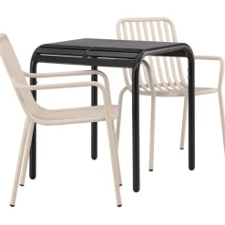 Clearance Venture Home Parvekeryhmä , 70x70cm beige Borneo-pöytä + 2 beigeä Peking-tuolia