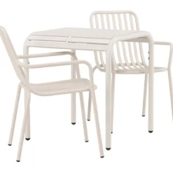 Clearance Venture Home Parvekeryhmä , 70x70cm beige Borneo-pöytä + 2 beigeä Peking-tuolia