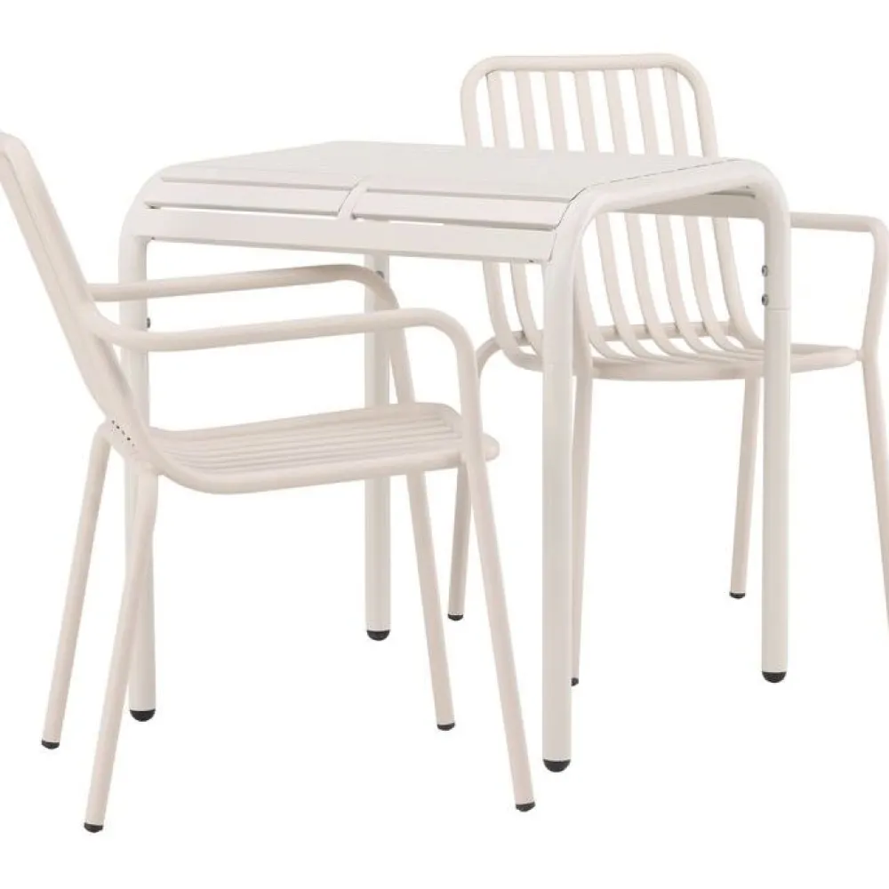 Clearance Venture Home Parvekeryhmä , 70x70cm beige Borneo-pöytä + 2 beigeä Peking-tuolia