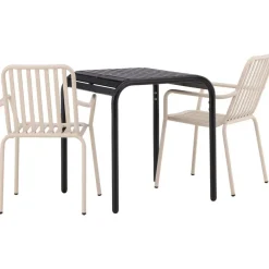 Clearance Venture Home Parvekeryhmä , 70x70cm beige Borneo-pöytä + 2 beigeä Peking-tuolia