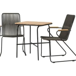 Venture Home Parvekeryhmä ,  88x70cm Holmbeck-pöytä + 2 tummanharmaata Bois-tuolia