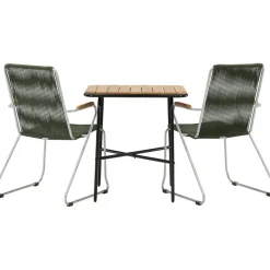 Venture Home Parvekeryhmä , 88x70cm Holmbeck-pöytä + 2 tummanharmaata Bois-tuolia