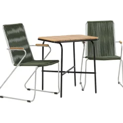 Venture Home Parvekeryhmä , 88x70cm Holmbeck-pöytä + 2 tummanharmaata Bois-tuolia