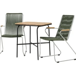 Venture Home Parvekeryhmä , 88x70cm Holmbeck-pöytä + 2 tummanharmaata Bois-tuolia