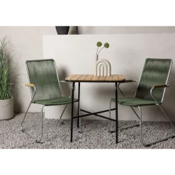 Venture Home Parvekeryhmä , 88x70cm Holmbeck-pöytä + 2 tummanharmaata Bois-tuolia