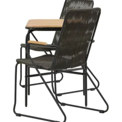 Venture Home Parvekeryhmä , 88x70cm Holmbeck-pöytä + 2 tummanharmaata Bois-tuolia