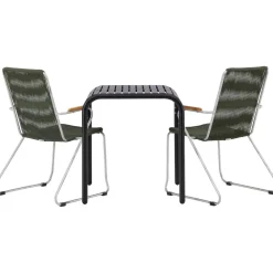 Online Venture Home Parvekeryhmä , 70x70cm musta Borneo-pöytä + 2 mustaa Bois-tuolia