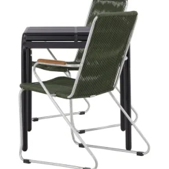 Online Venture Home Parvekeryhmä , 70x70cm musta Borneo-pöytä + 2 mustaa Bois-tuolia