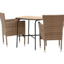 Sale Venture Home Parvekeryhmä ,  88x70cm Holmbeck-pöytä + 2 ruskeaa Malina-tuolia