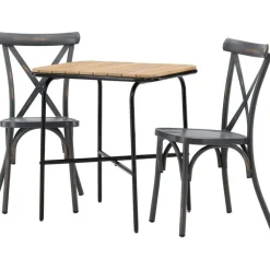 Best Venture Home Parvekeryhmä ,  88x70cm Holmbeck-pöytä + 2 mustaa Tablas-tuolia